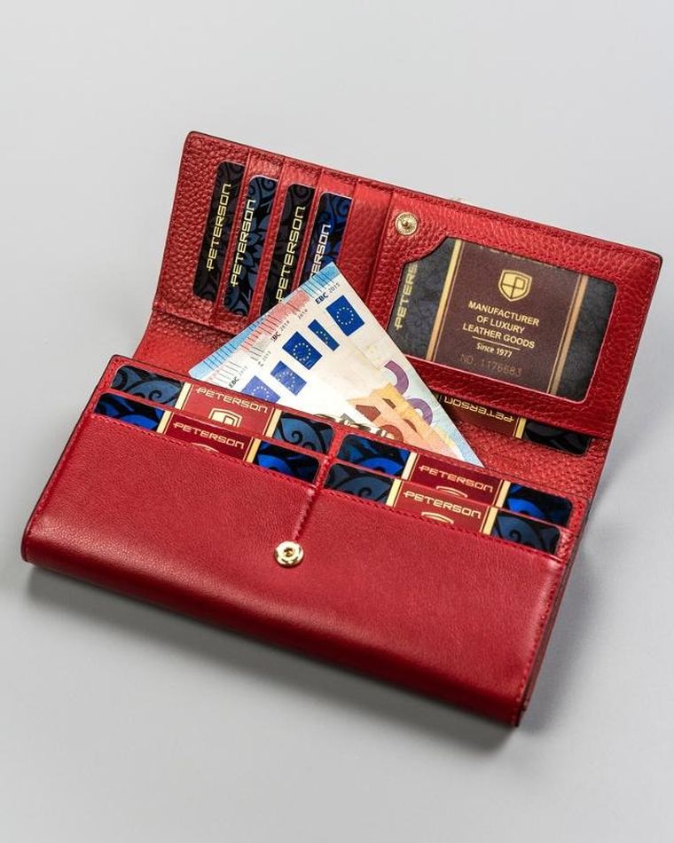 Portfel, czerwony, Peterson