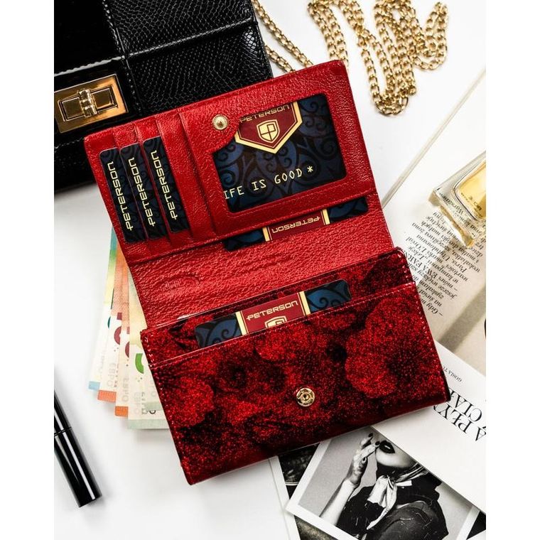 Portfel, czerwony, Peterson