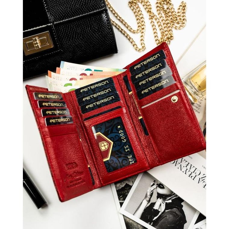 Portfel, czerwony, RFID, Peterson