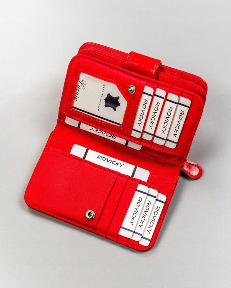 Portfel, czerwony, skóra eklogiczna, Cavaldi