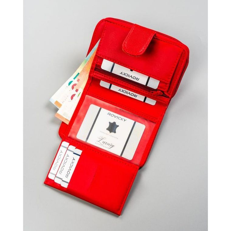 Portfel, czerwony, skóra ekologiczna, 4U Cavaldi