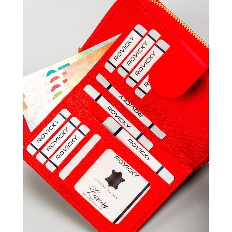 Portfel, czerwony, skóra ekologiczna, 4U Cavaldi