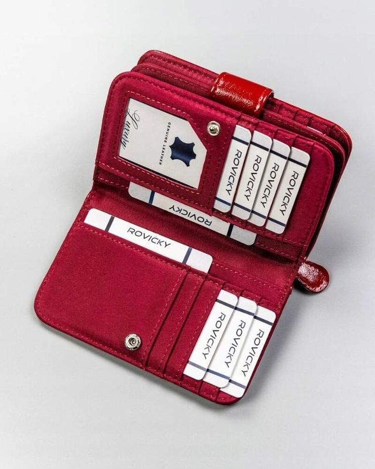 Portfel, czerwony, skóra ekologiczna, Cavaldi