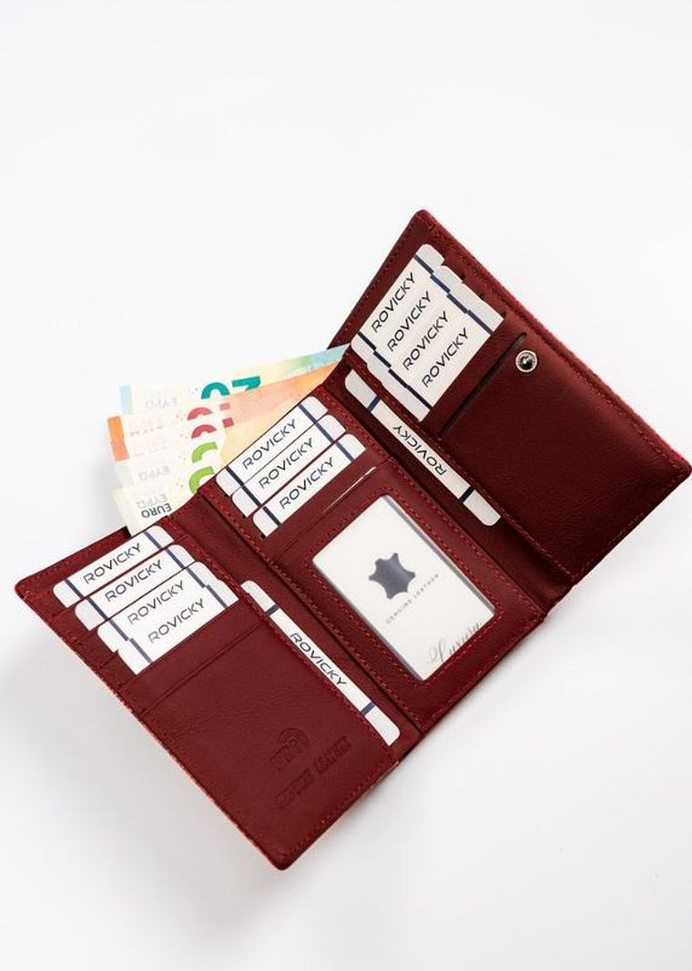 Portfel, czerwony, skóra naturalna i ekologiczna, 4U Cavaldi