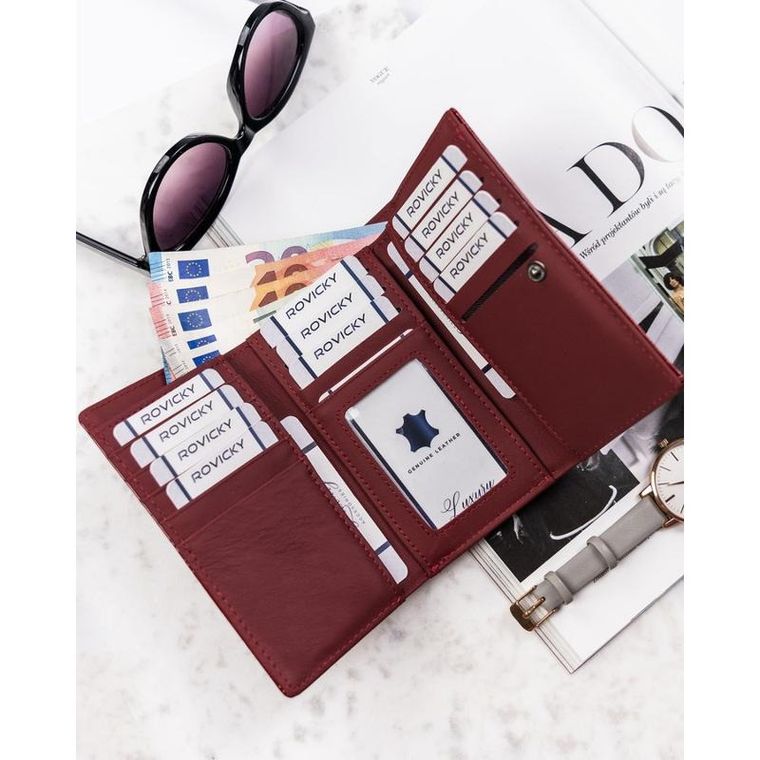 Portfel, czerwony, skórzany, 4U Cavaldi