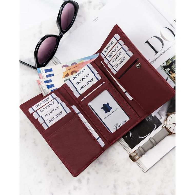 Portfel, czerwony, skórzany, 4U Cavaldi