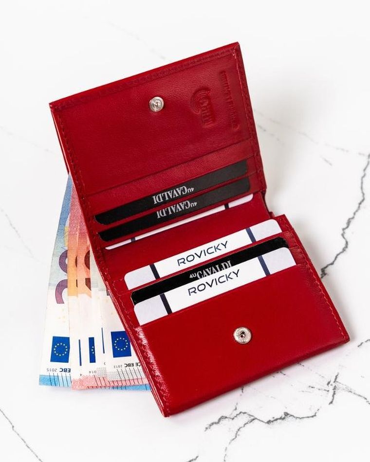 Portfel, czerwony, skórzany, Cavaldi