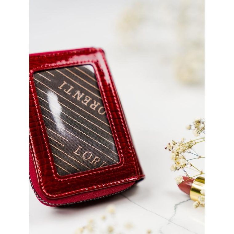 Portfel, czerwony, skórzany, Lorenti