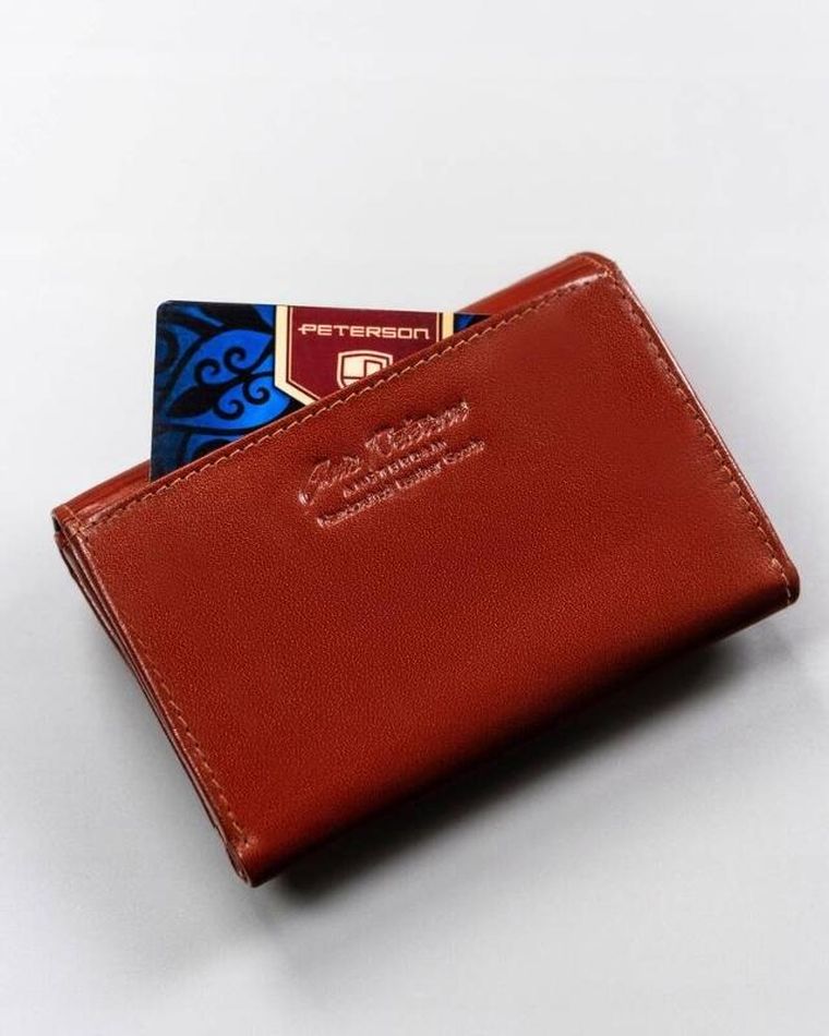 Portfel, czerwony, skórzany, Peterson