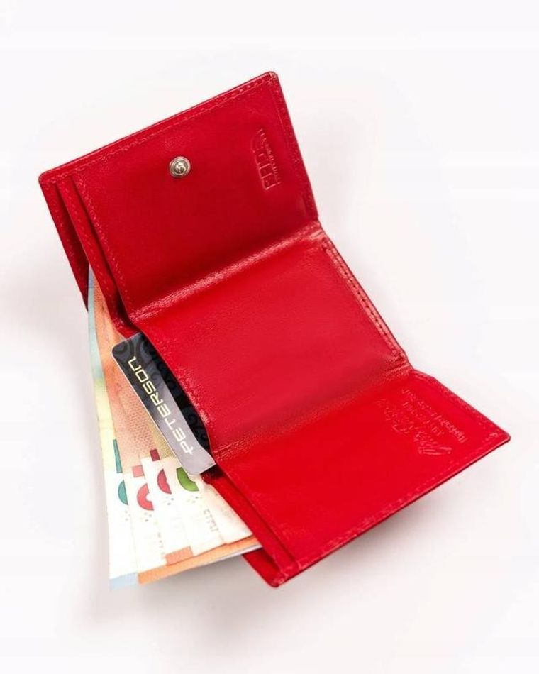 Portfel, czerwony, skórzany, Peterson