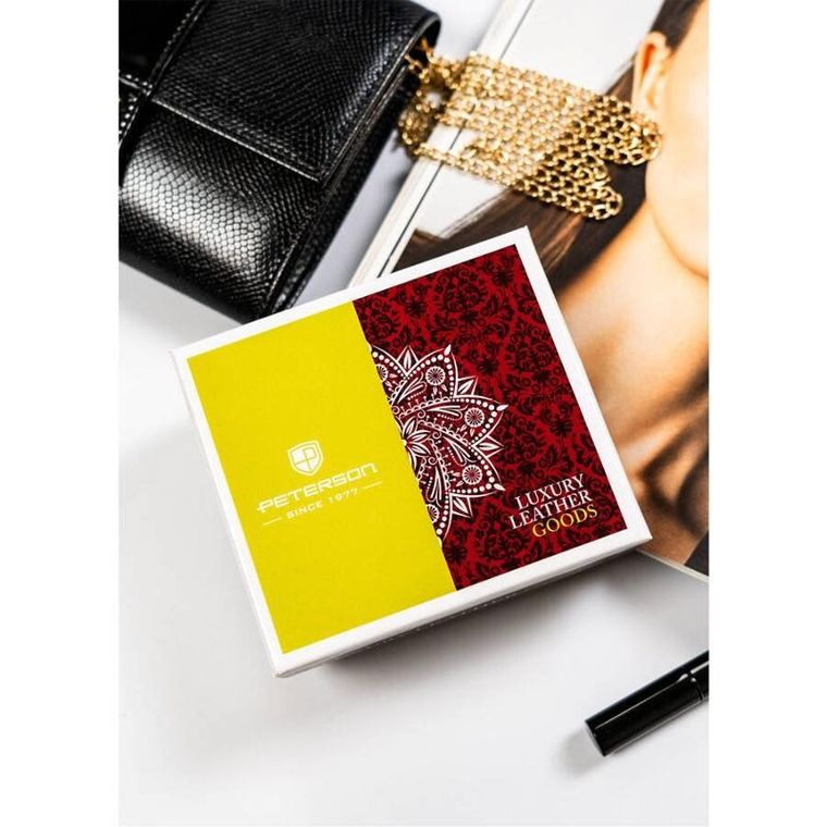 Portfel, czerwony, skórzany, Peterson