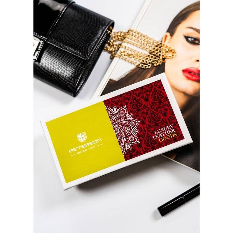 Portfel, czerwony, skórzany, Peterson