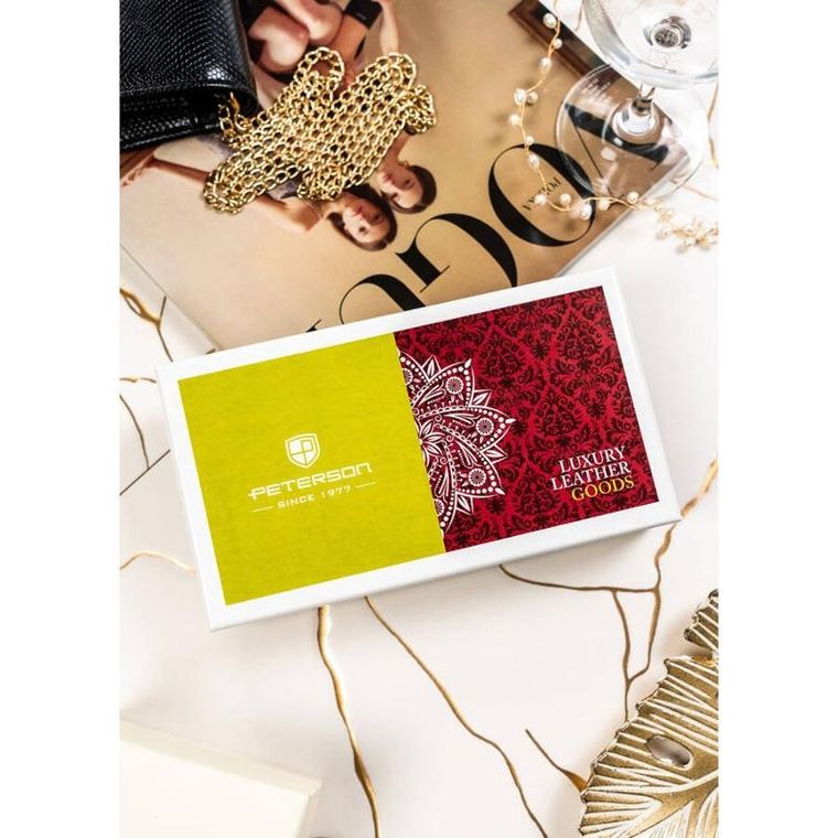 Portfel, czerwony, skórzany, Peterson