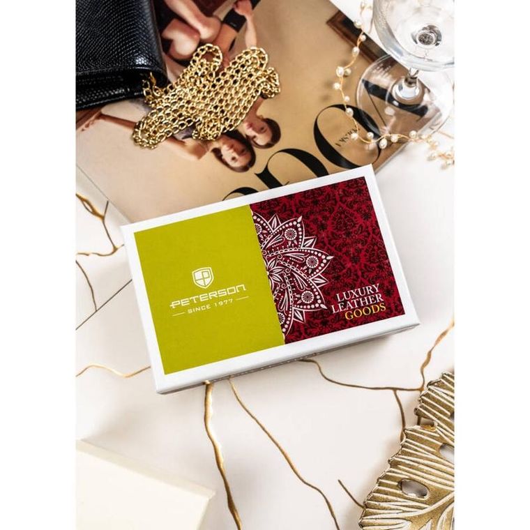 Portfel, czerwony, skórzany, Peterson