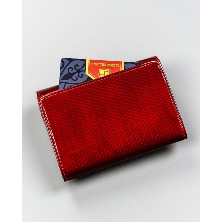 Portfel, czerwony, skórzany, Peterson