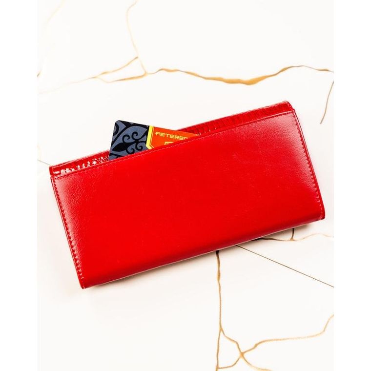 Portfel, czerwony, skórzany, Peterson