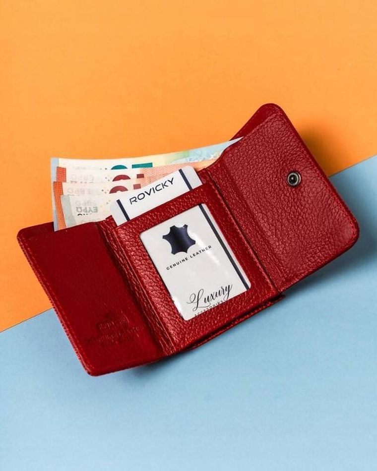 Portfel, czerwony, skórzany, RFID, Lorenti