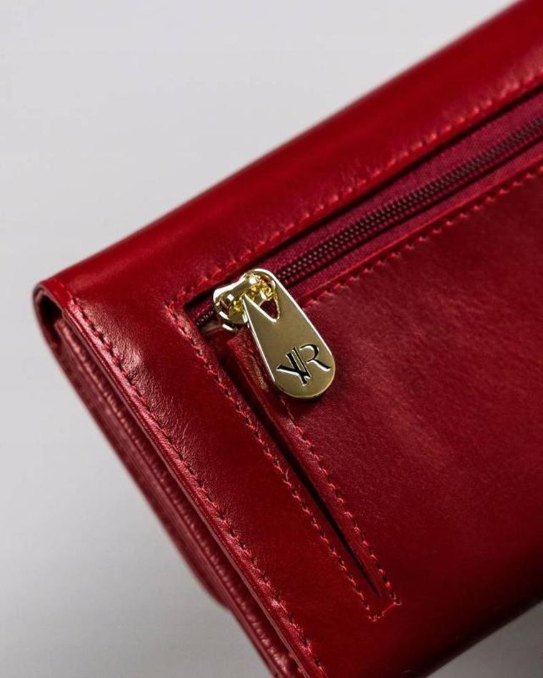 Portfel, czerwony, skórzany, RFID, Rovicky