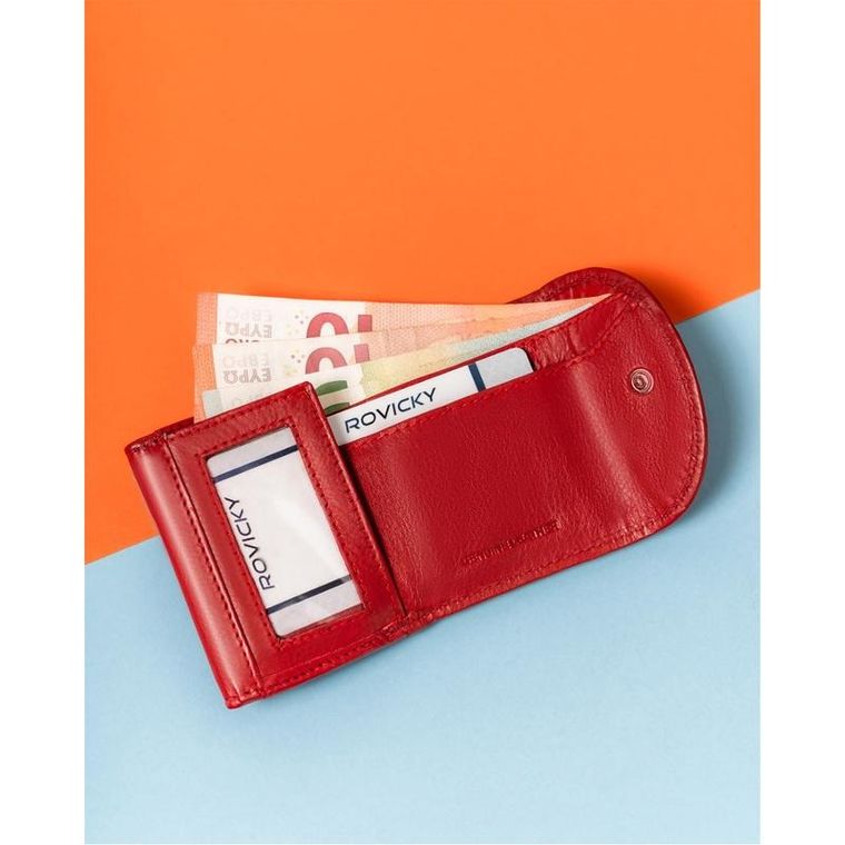 Portfel, czerwony, skórzany, Rovicky