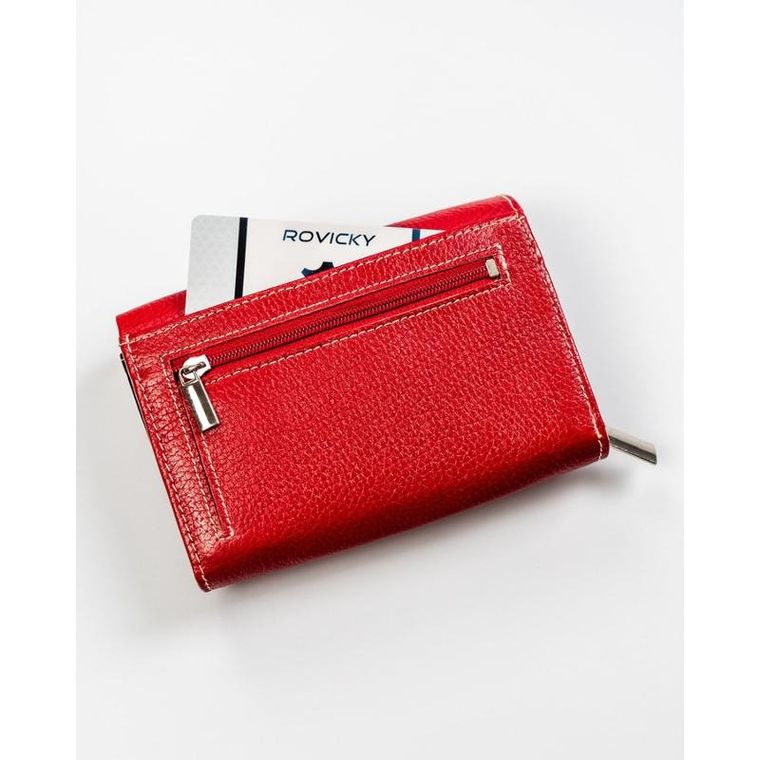 Portfel, czerwony, skórzany, Rovicky