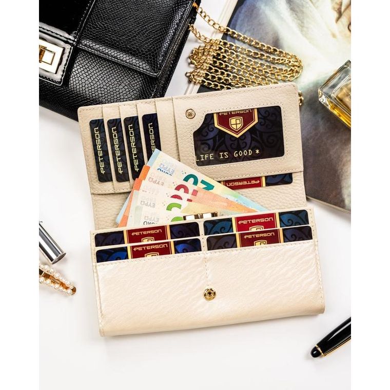 Portfel, ecru, Peterson