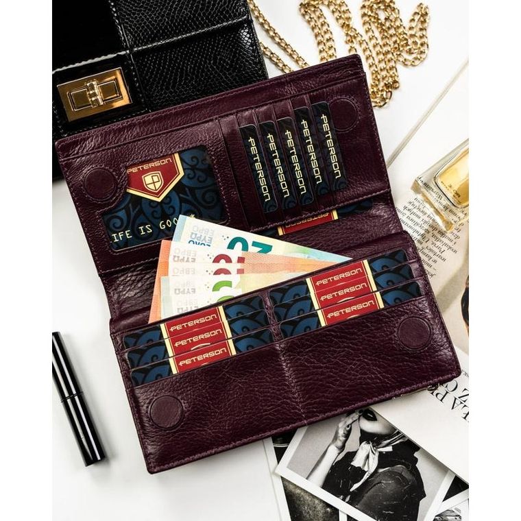 Portfel, fioletowy, RFID, Peterson