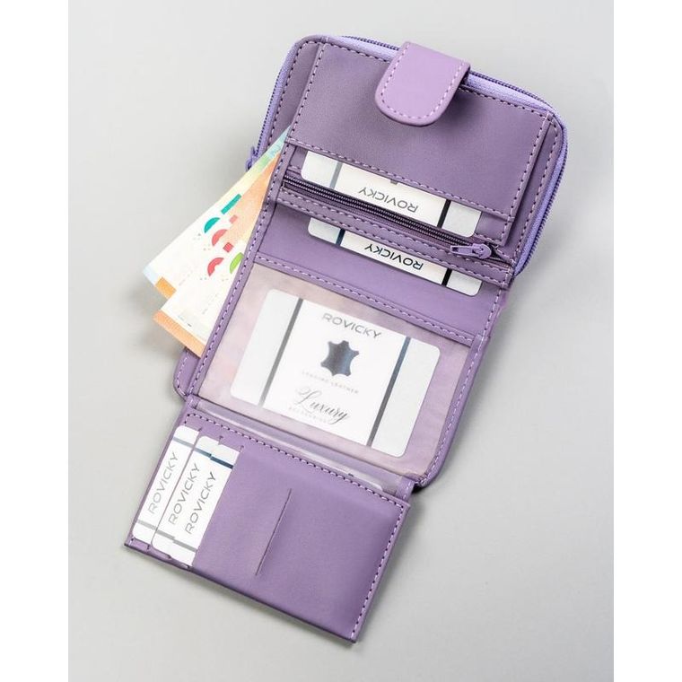 Portfel, fioletowy, skóra ekologiczna, 4U Cavaldi
