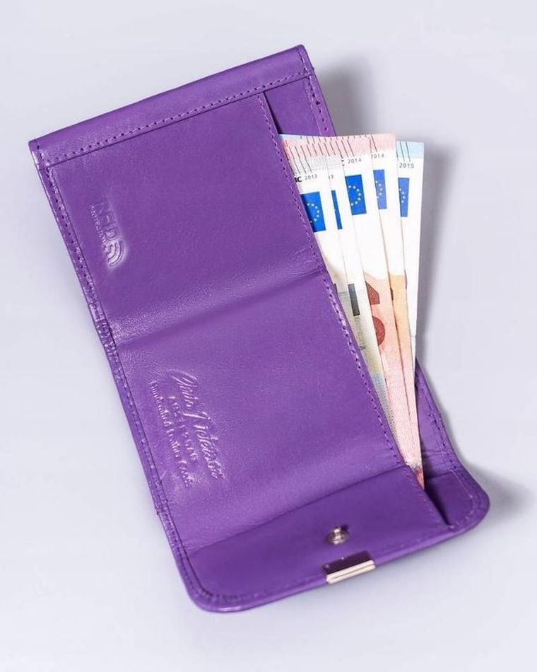 Portfel, fioletowy, skórzany, Peterson