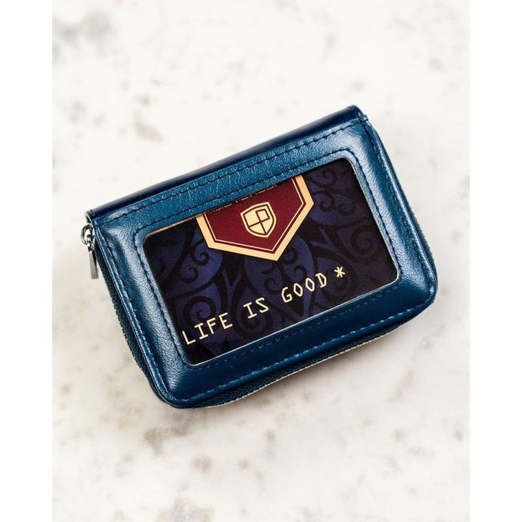 Portfel, granatowy, skóra ekologiczna, Peterson