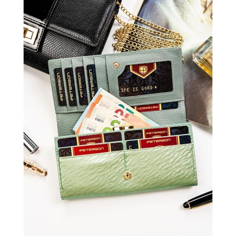 Portfel, jasnozielony, Peterson