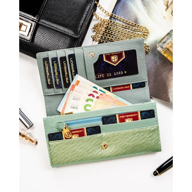 Portfel, jasnozielony, Peterson