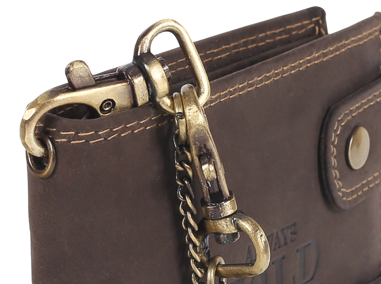 Portfel męski skórzany z łańcuchem i z RFID, Always Wild