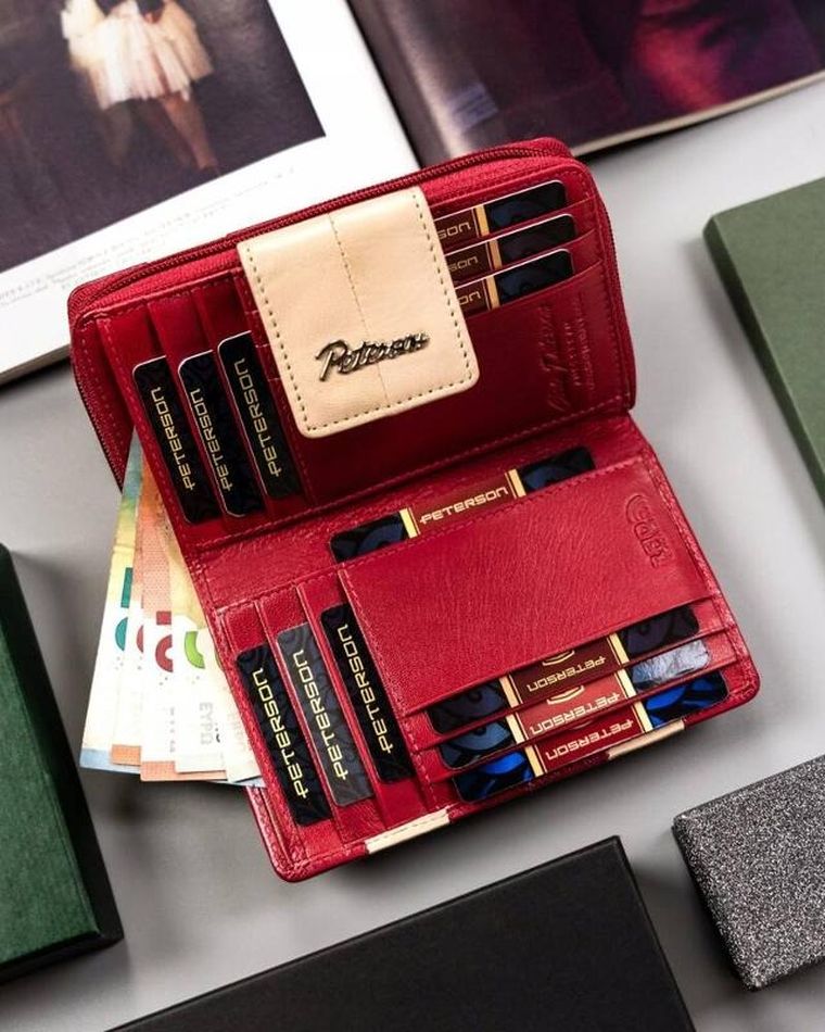 Portfel, mix, skórzany, Peterson