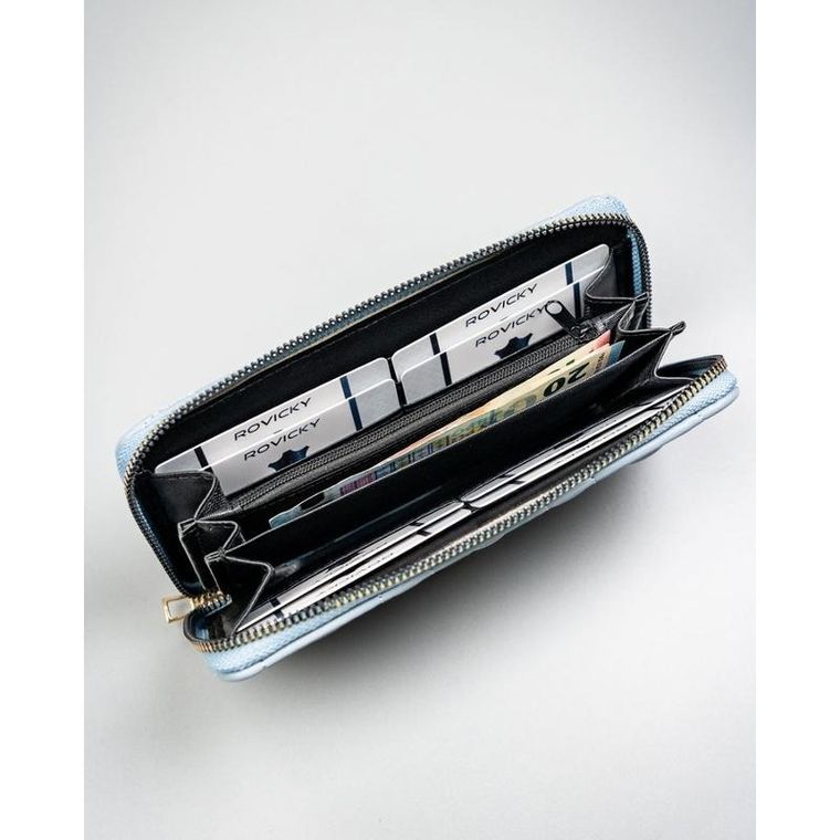 Portfel, niebieski, skóra ekologiczna, 4U Cavaldi