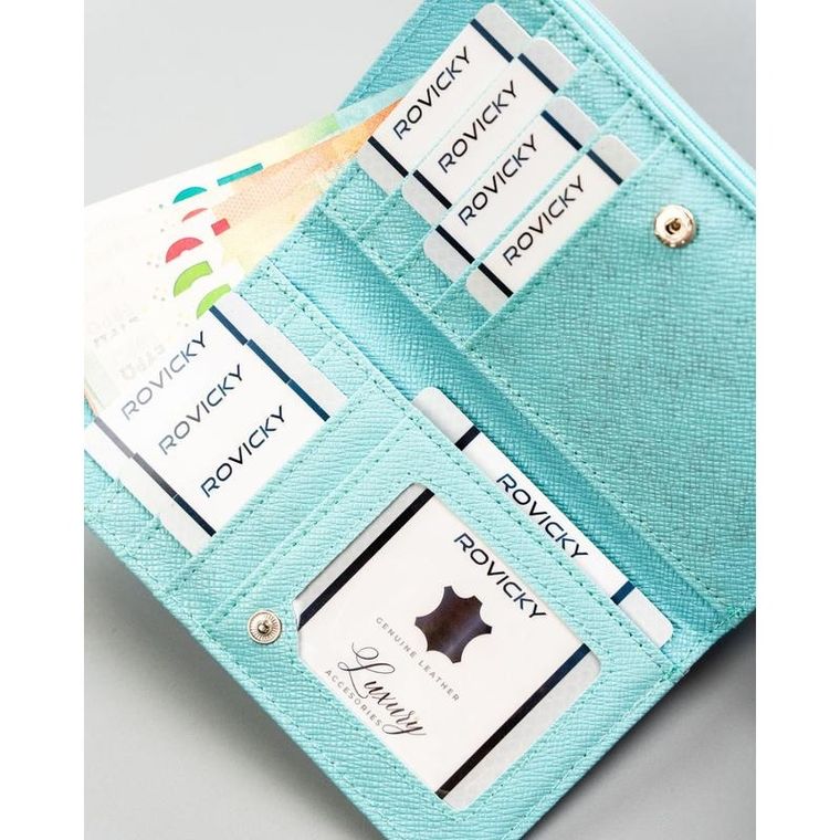 Portfel, niebieski, skóra ekologiczna, 4U Cavaldi