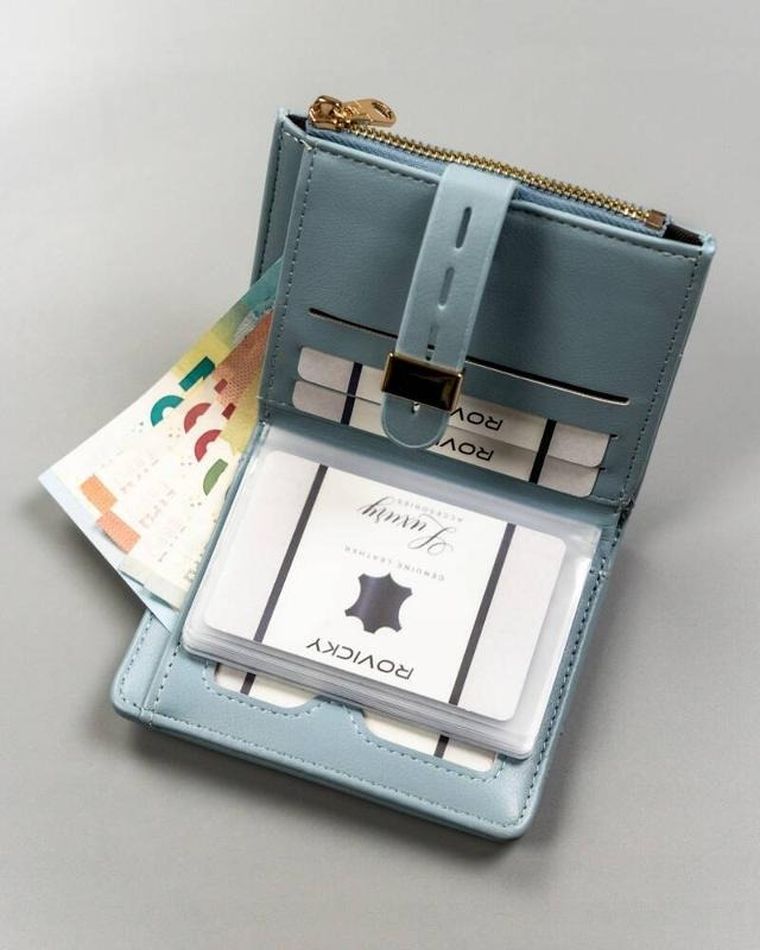 Portfel, niebieski, skóra ekologiczna, Cavaldi