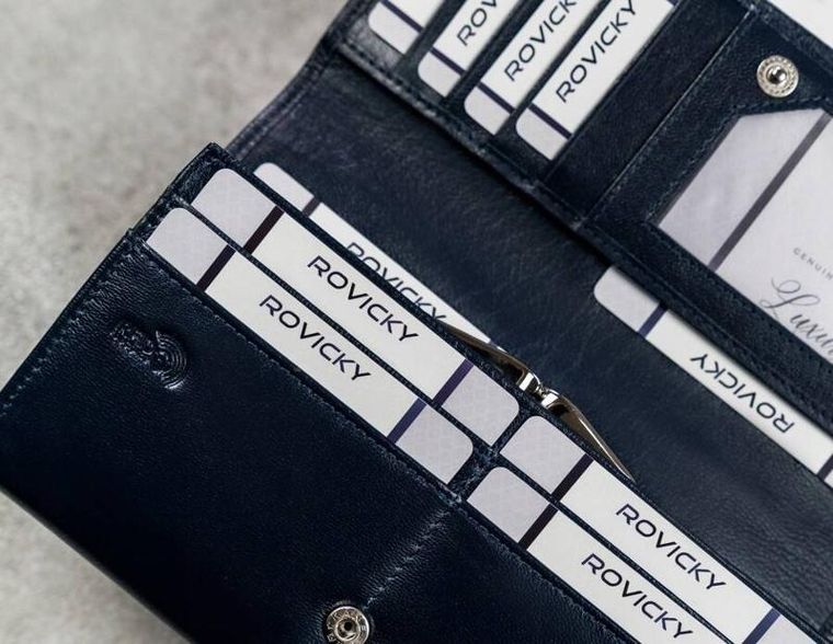 Portfel, niebieski, skórzany, Cavaldi