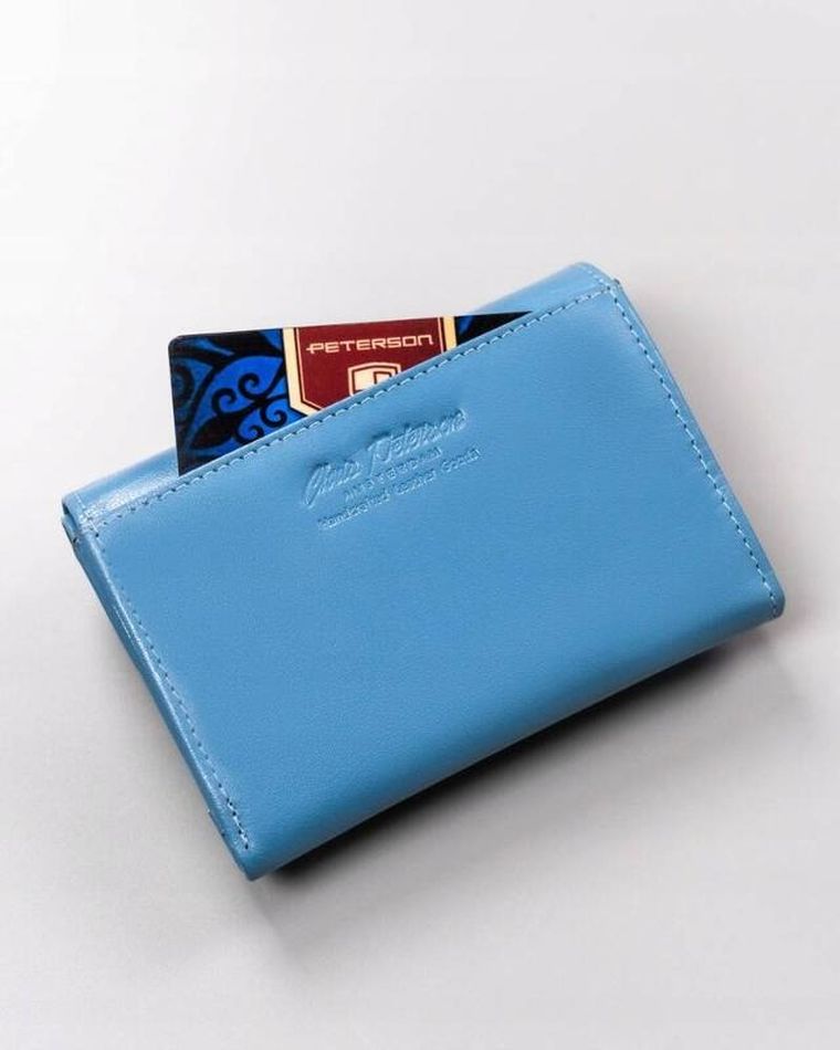 Portfel, niebieski, skórzany, Peterson