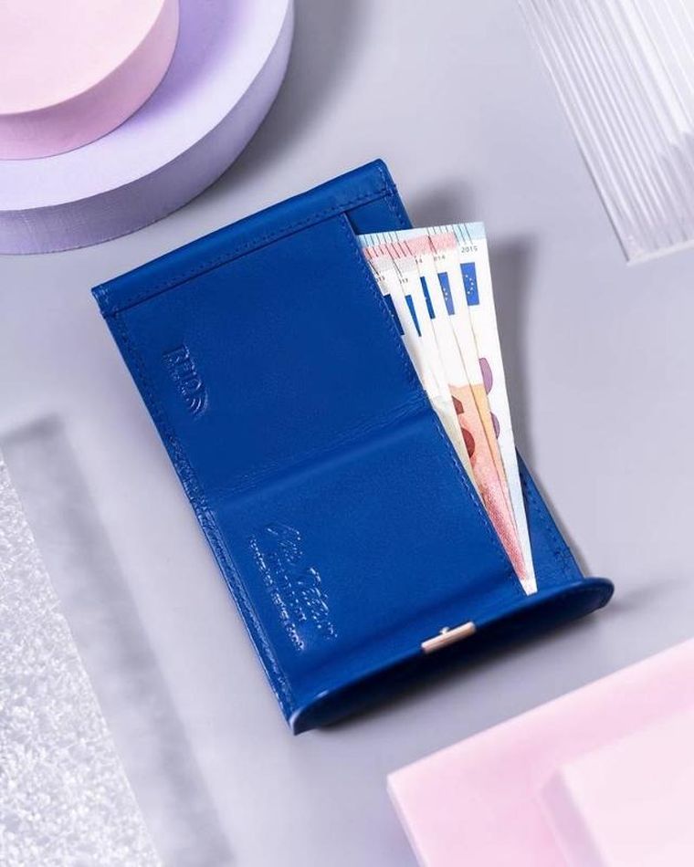 Portfel, niebieski, skórzany, Peterson