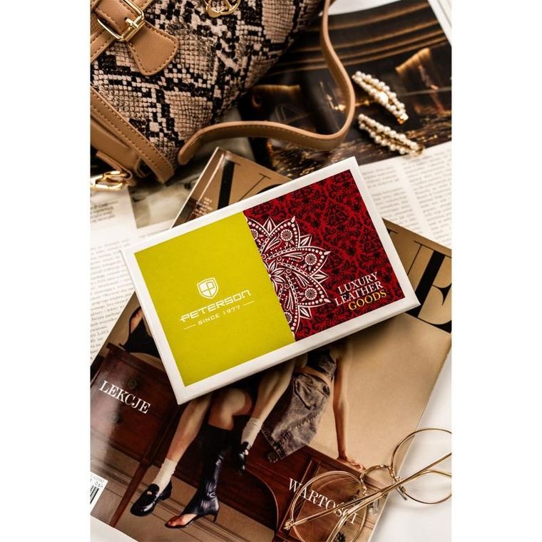 Portfel, niebieski, skórzany, Peterson