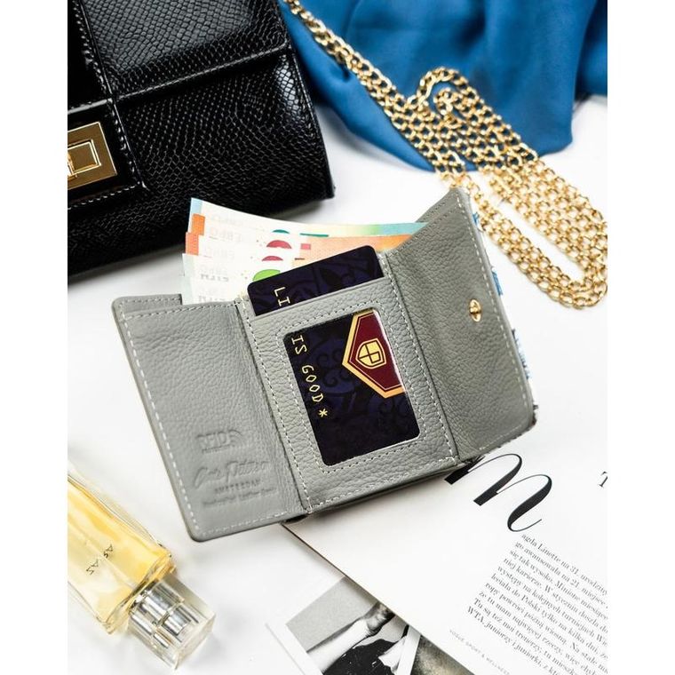 Portfel, niebieski, skórzany, Peterson