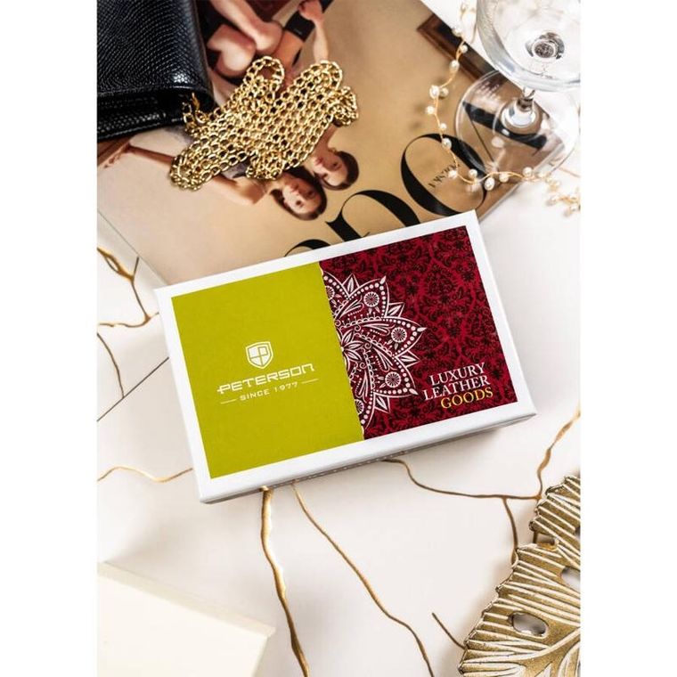 Portfel, niebieski, skórzany, RFID, Peterson