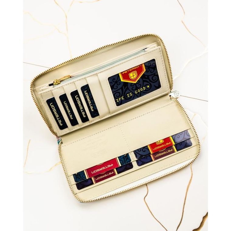 Portfel-piórnik, mix, skóra naturalna i ekologiczna, Peterson