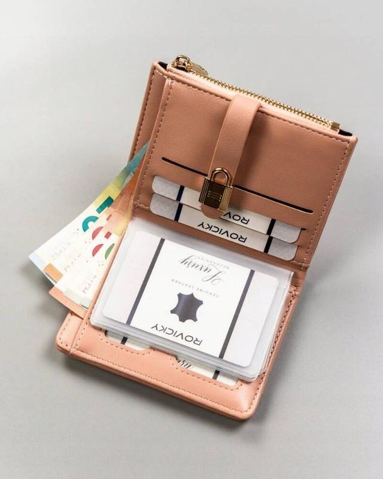 Portfel, różowy, skóra ekologiczna, Cavaldi