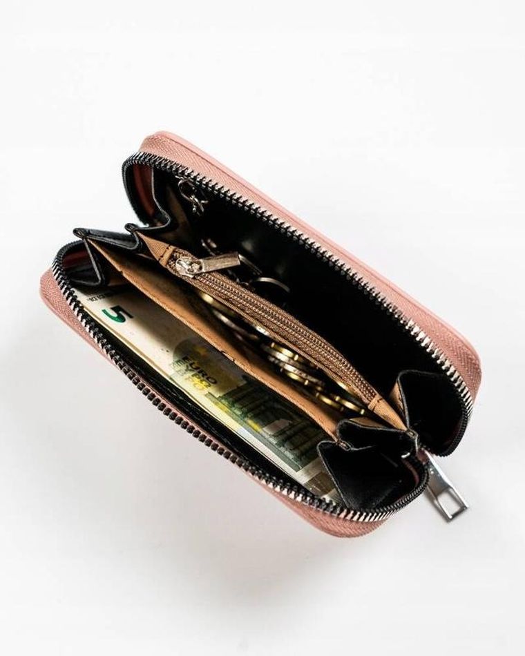 Portfel, różowy, skóra ekologiczna, Cavaldi