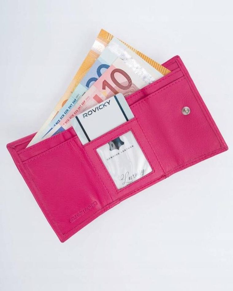 Portfel, różowy, skórzany, Rovicky