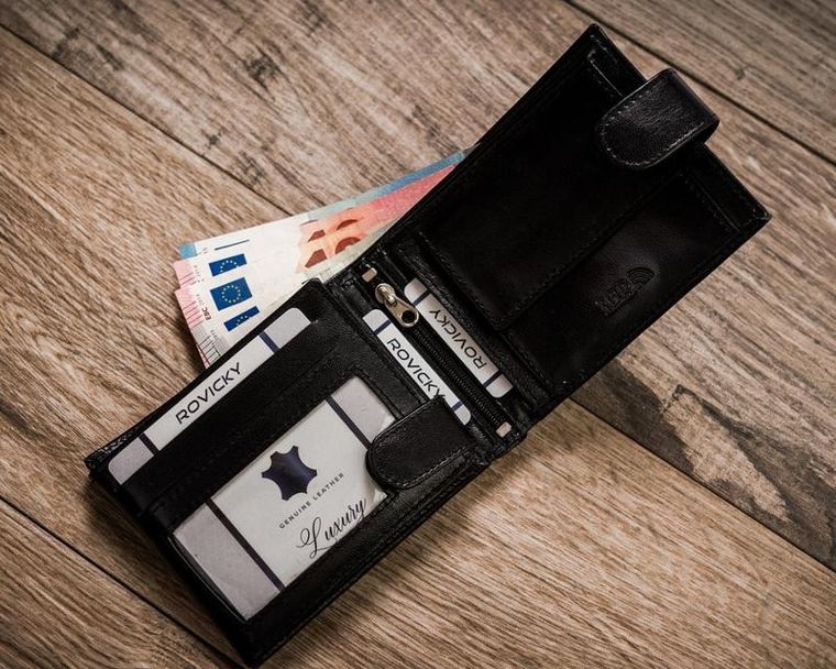 Portfel, skórzany, czarny, RFID, Rovicky