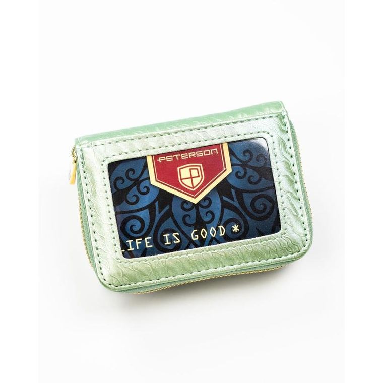 Portfel, zielony, skóra naturalna i ekologiczna, Peterson