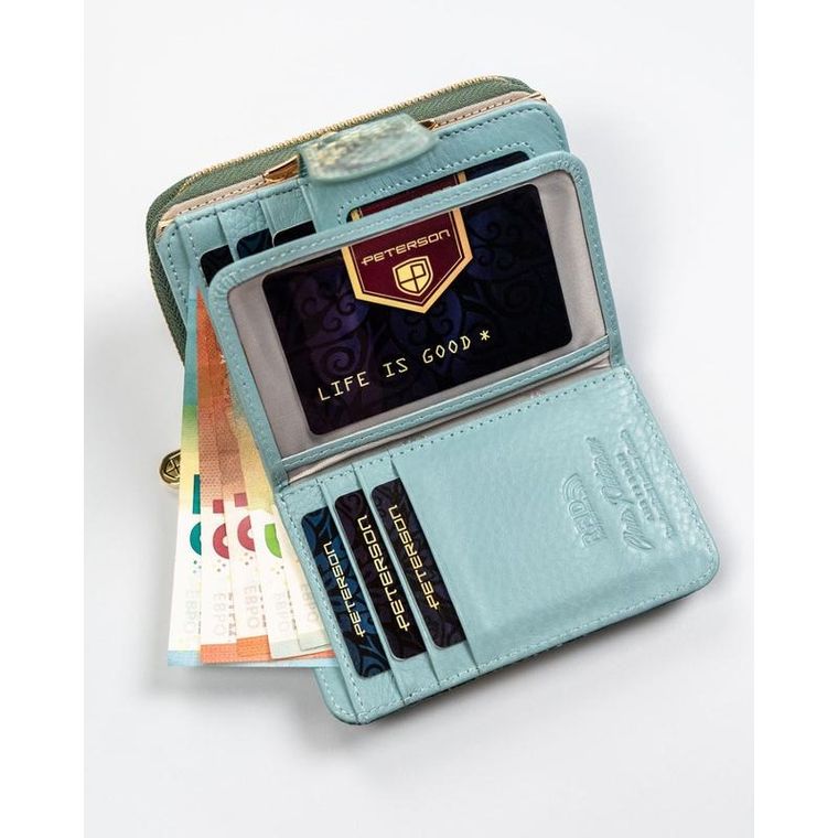 Portfel, zielony, skórzany, Petereson