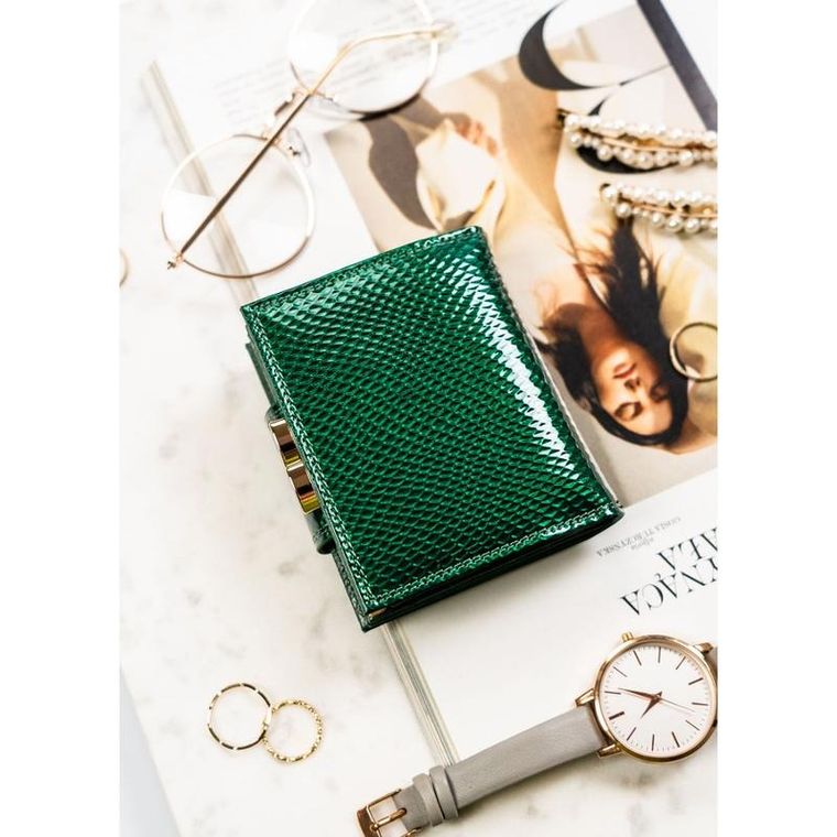 Portfel, zielony, skórzany, Petereson